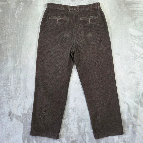 Eddie Bauer Mens Brown Corduroy Pants 34x30 Straight Cotton Vintage 90s Eclectic - Picture 7 of 8